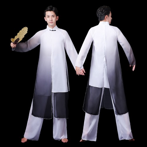 Men chinese folk dance costumes chinese kungfu clothing hanfu ancient traditional  drama photos swordsman warrior prince cosplay robe for male 